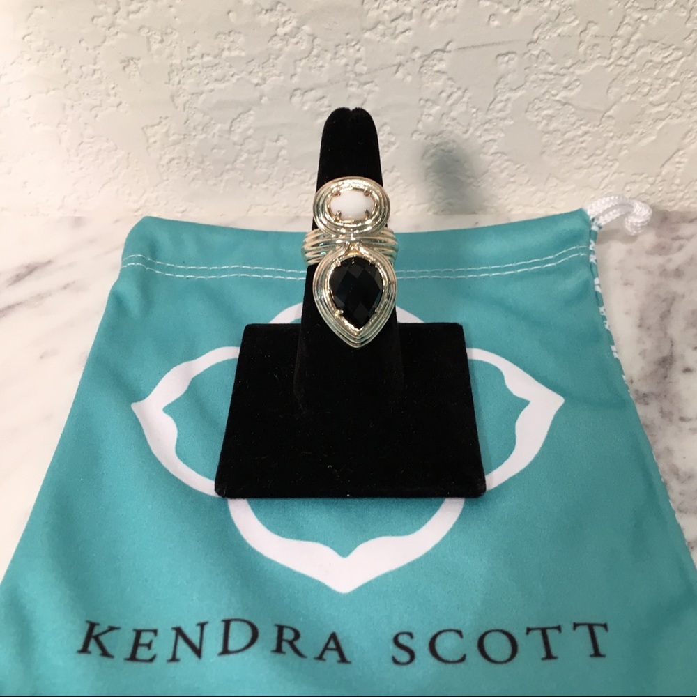 KENDRA SCOTT ‘Lois’ Ring, Gold/Black/White